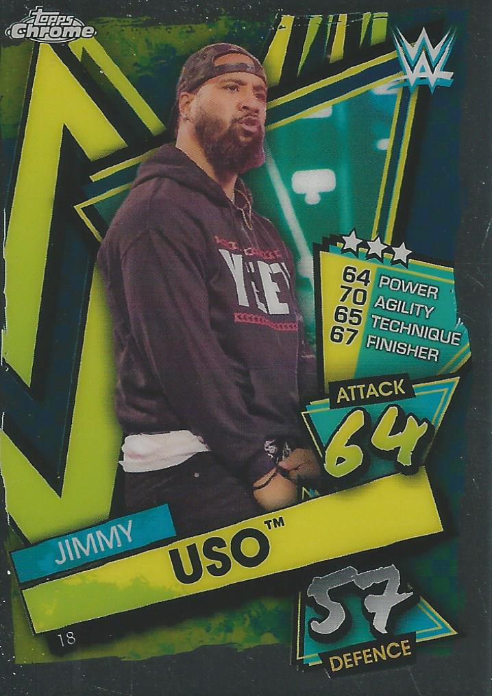 WWE Topps Slam Attax Chrome 2021 Trading Cards Jimmy Uso No.18