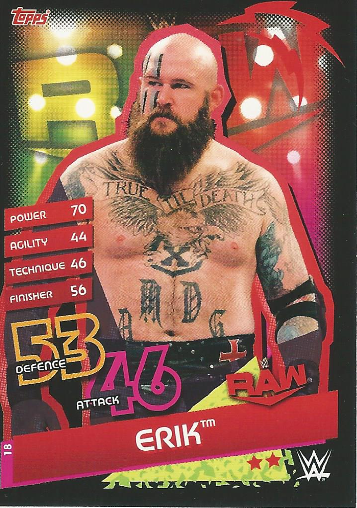 WWE Topps Slam Attax Reloaded 2020 Trading Card Erik No.18