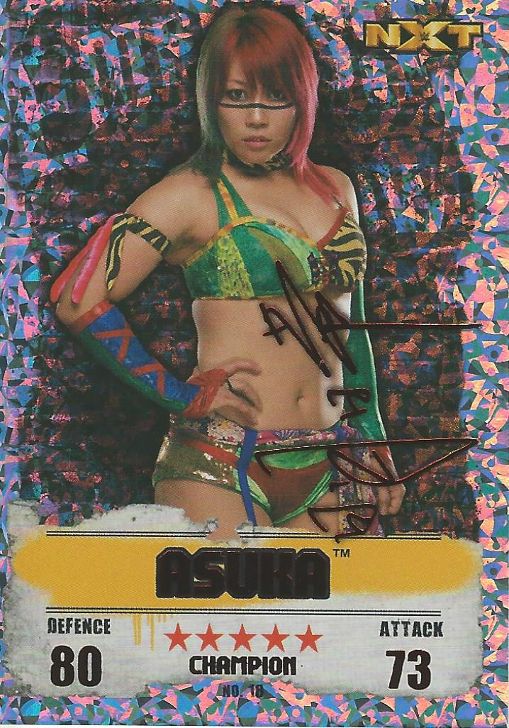 WWE Topps Slam Attax Takeover 2016 Trading Card Asuka Red Champion No.18