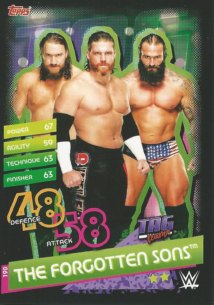 WWE Topps Slam Attax Reloaded 2020 Trading Card The Forgotten Sons No.190