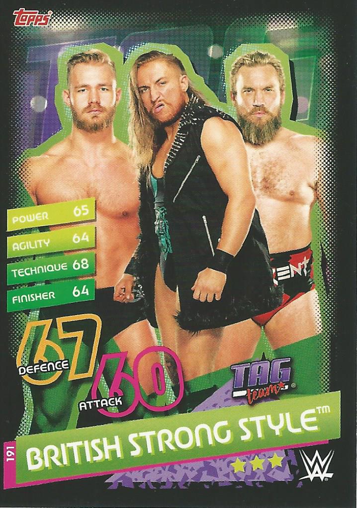 WWE Topps Slam Attax Reloaded 2020 Trading Card British Strong Style No.191