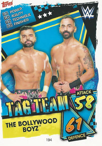 WWE Topps Slam Attax 2021 Trading Card The Bollywood Boyz No.194