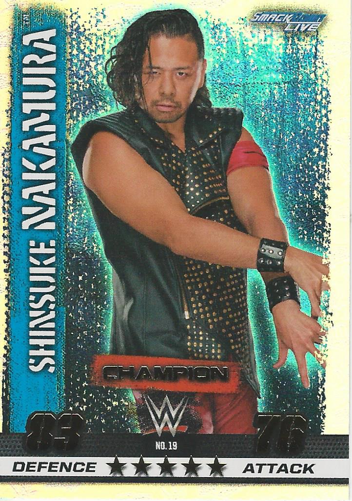 WWE Topps Slam Attax 10th Edition Trading Card 2017 Champion Shinsuke Nakamura No.19