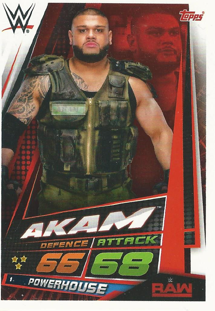 WWE Topps Slam Attax Universe 2019 Trading Card Akam No.1