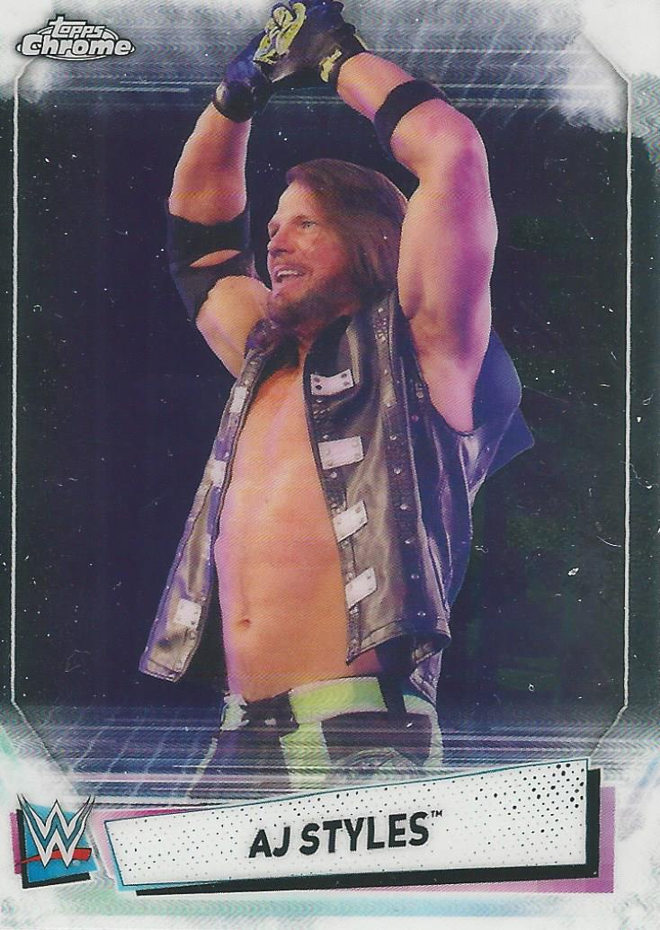 WWE Topps Chrome 2021 Trading Cards AJ Styles No.1