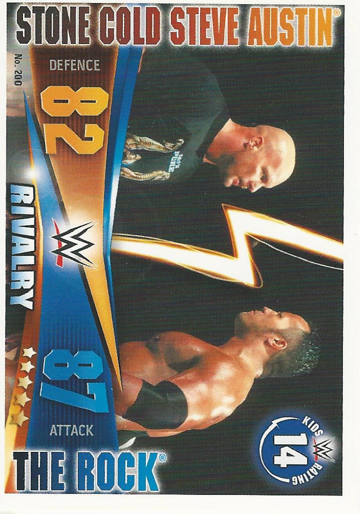WWE Topps Slam Attax Rivals 2014 Trading Card Stone Cold vs The Rock No.200
