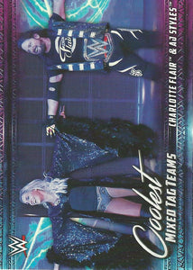 WWE Topps 2021 Trading Card AJ Styles and Charlotte Flair MT-1