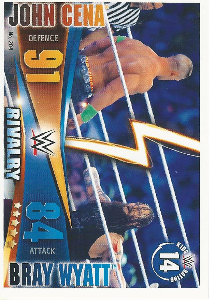 WWE Topps Slam Attax Rivals 2014 Trading Card John Cena vs Bray Wyatt No.204