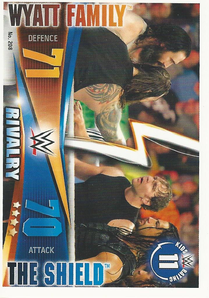WWE Topps Slam Attax Rivals 2014 Trading Card Wyatt Family vs The Shield No.208