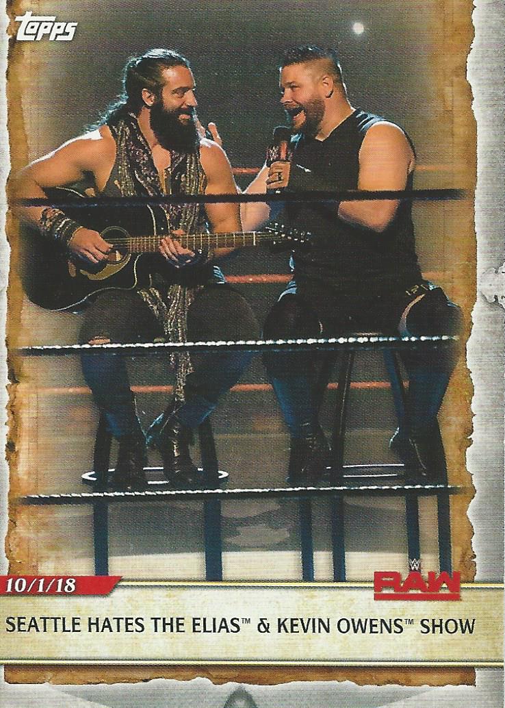 WWE Topps Road to Wrestlemania 2020 Trading Cards Kevin Owens and Elias No.20