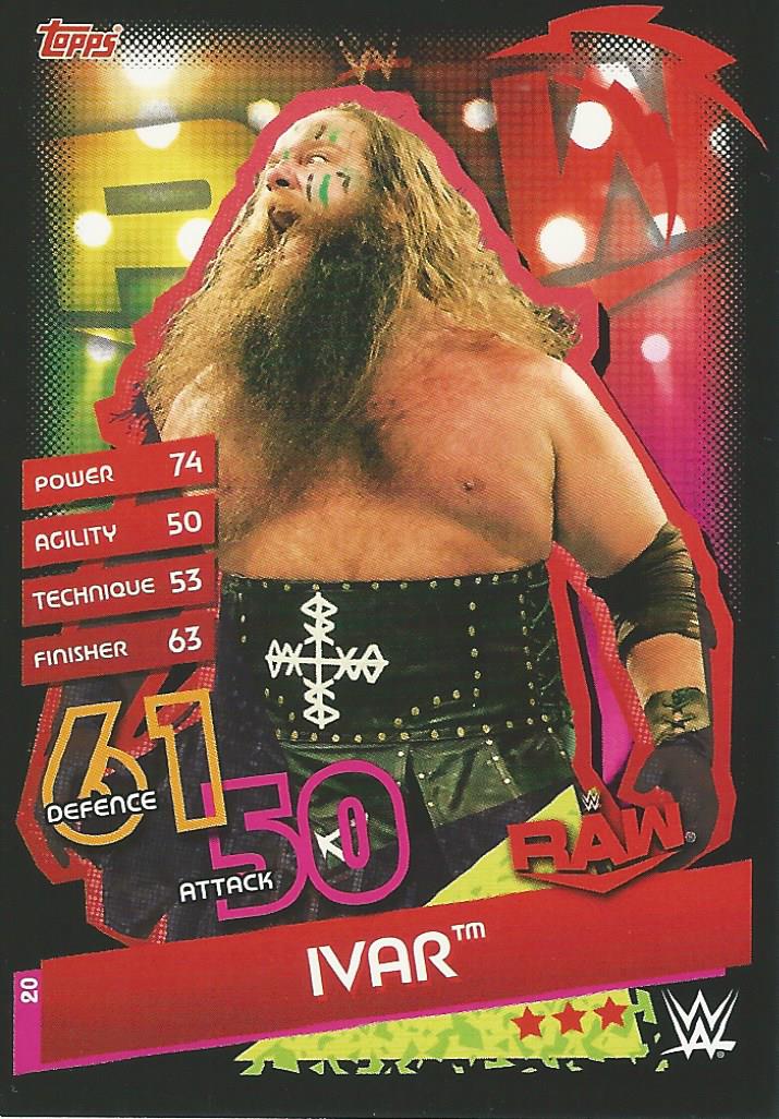 WWE Topps Slam Attax Reloaded 2020 Trading Card Ivar No.20