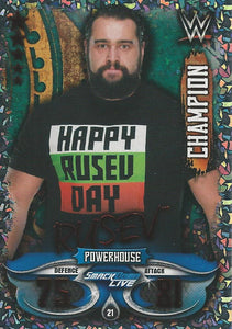 WWE Topps Slam Attax Live 2018 Trading Card Rusev Champion No.21