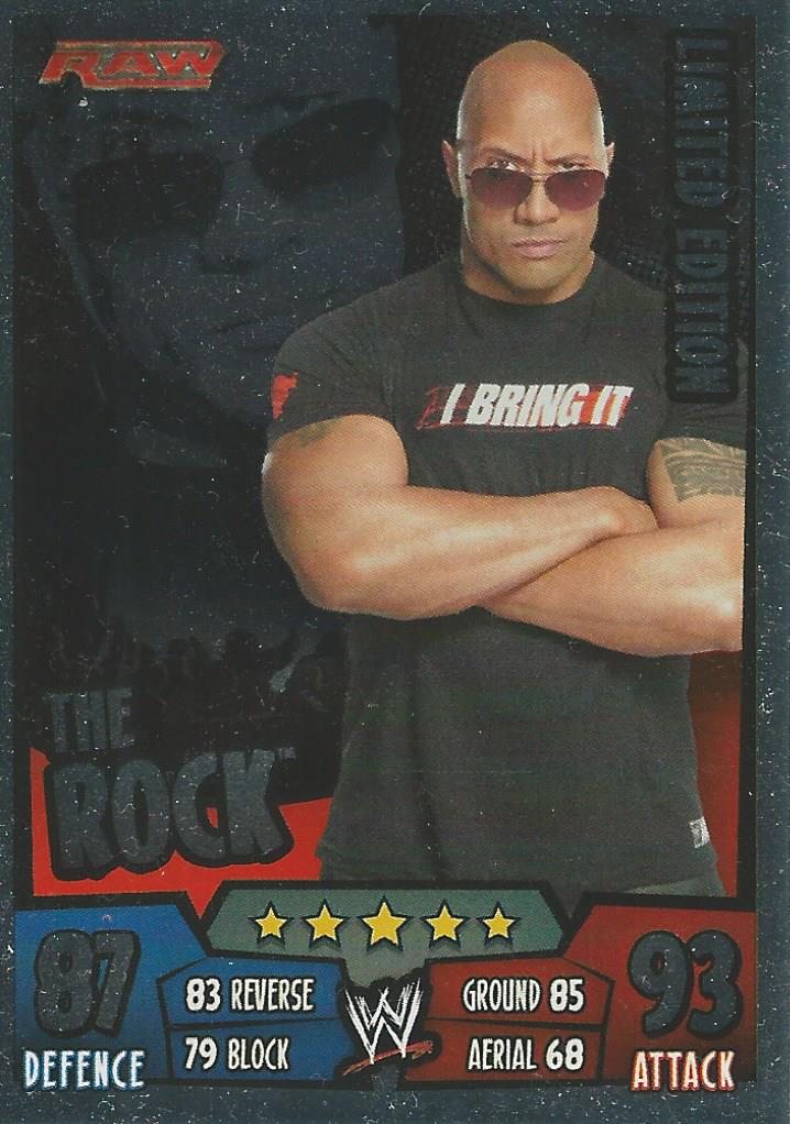 WWE Topps Slam Attax Rumble 2011 Trading Card The Rock Limited Edition