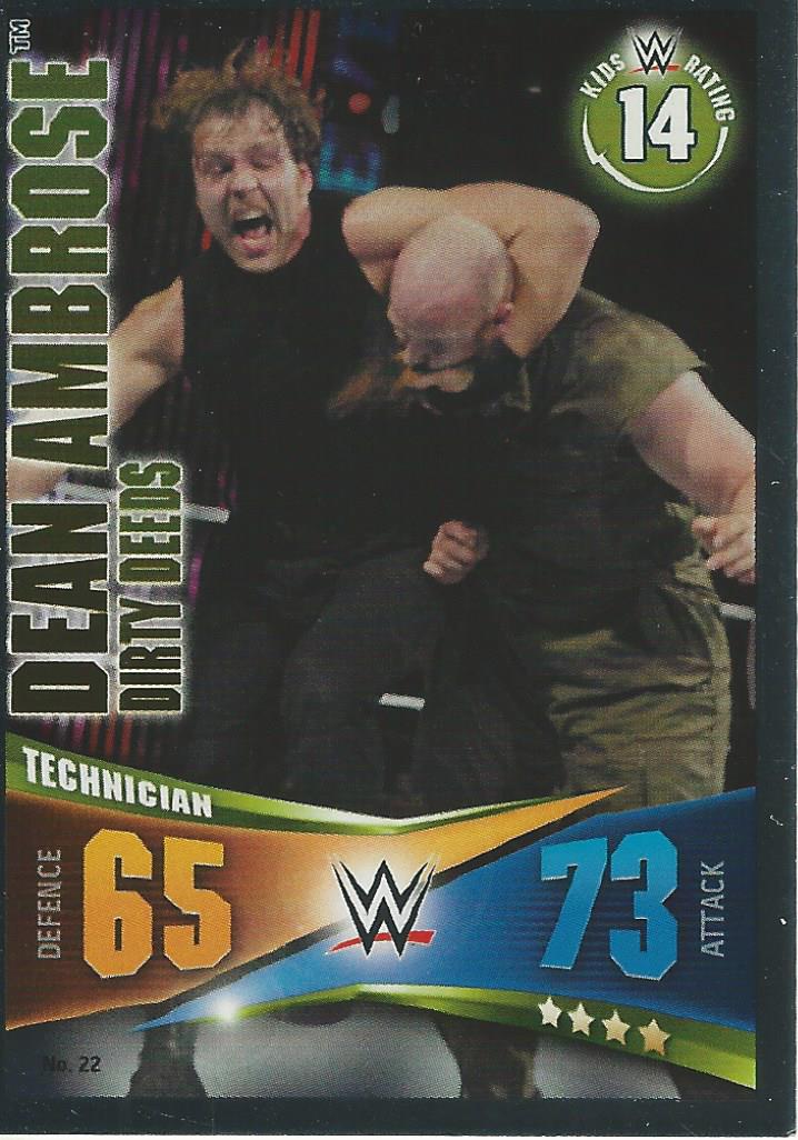 WWE Topps Slam Attax Rivals 2014 Trading Card Dean Ambrose No.22