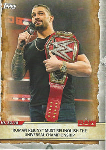 WWE Topps Road to Wrestlemania 2020 Trading Cards Roman Reigns No.22