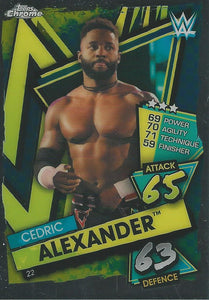 WWE Topps Slam Attax Chrome 2021 Trading Cards Cedric Alexander No.22