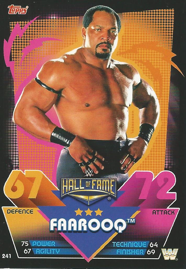 WWE Topps Slam Attax Reloaded 2020 Trading Card Faarooq No.241