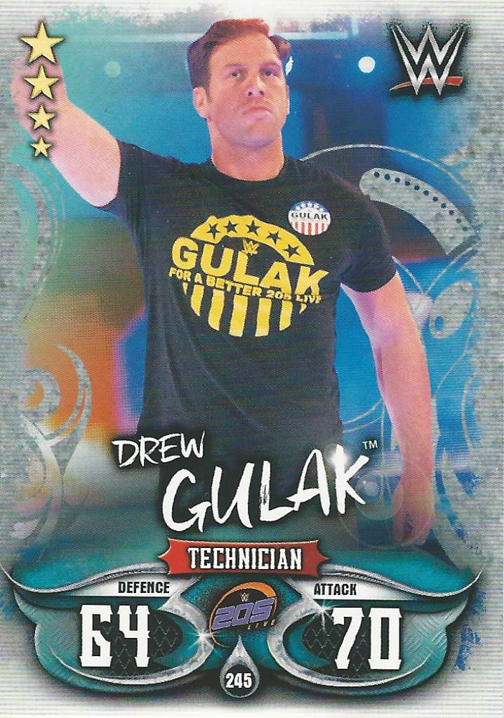 WWE Topps Slam Attax Live 2018 Trading Card Drew Gulak No.245