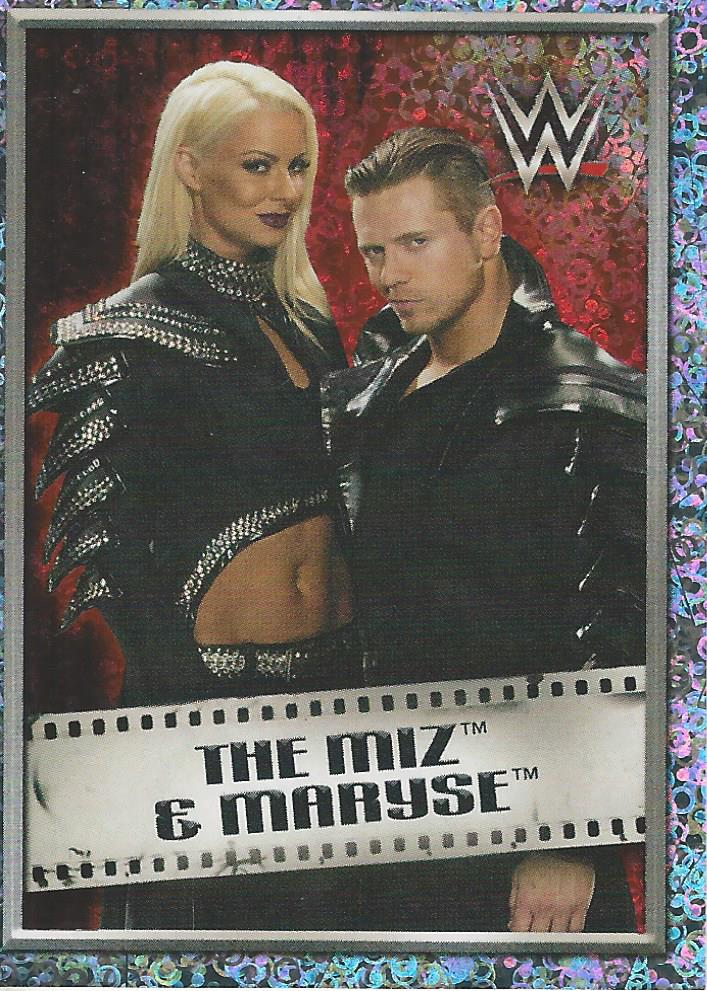 WWE Topps 2018 Stickers The Miz and Maryse Foil No.248