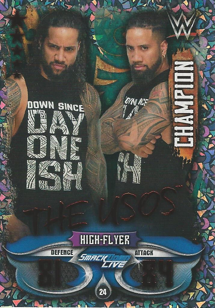 WWE Topps Slam Attax Live 2018 Trading Card The Usos Champion No.24