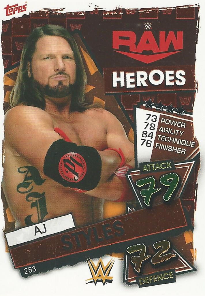 WWE Topps Slam Attax 2021 Trading Card AJ Styles No.253