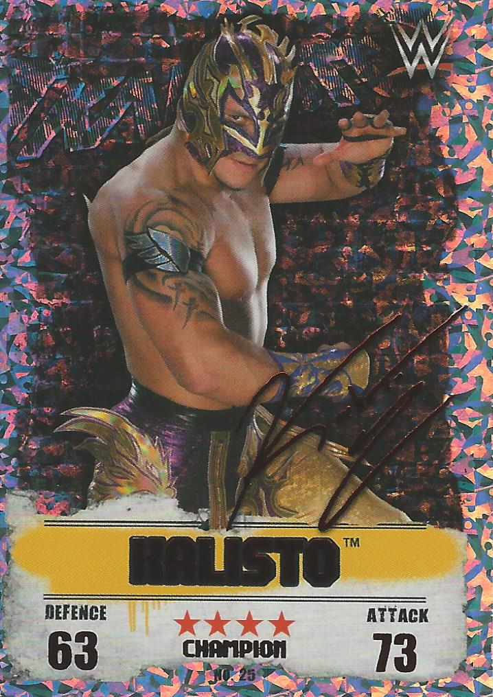 WWE Topps Slam Attax Takeover 2016 Trading Card Kalisto Red Champion No.25