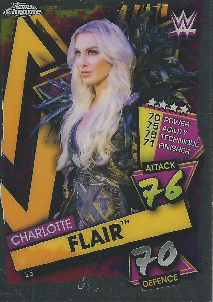 WWE Topps Slam Attax Chrome 2021 Trading Cards Charlotte Flair No.25