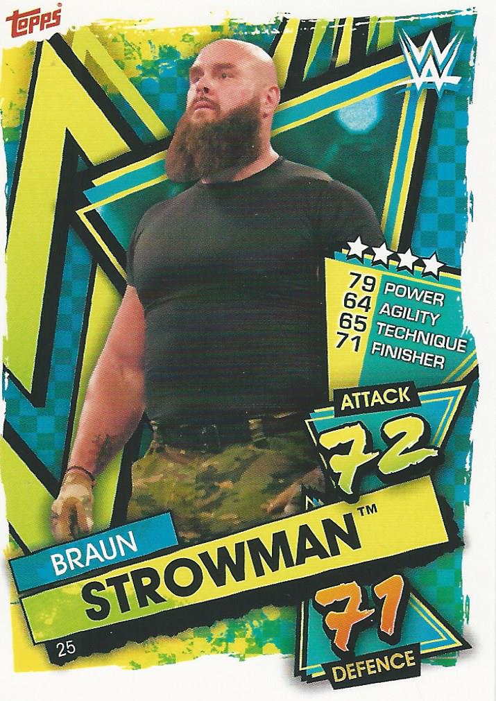 WWE Topps Slam Attax 2021 Trading Card Braun Strowman No.25