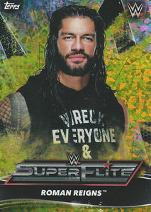 Topps WWE Superstars 2021 Trading Cards Roman Reigns SE12 Yellow