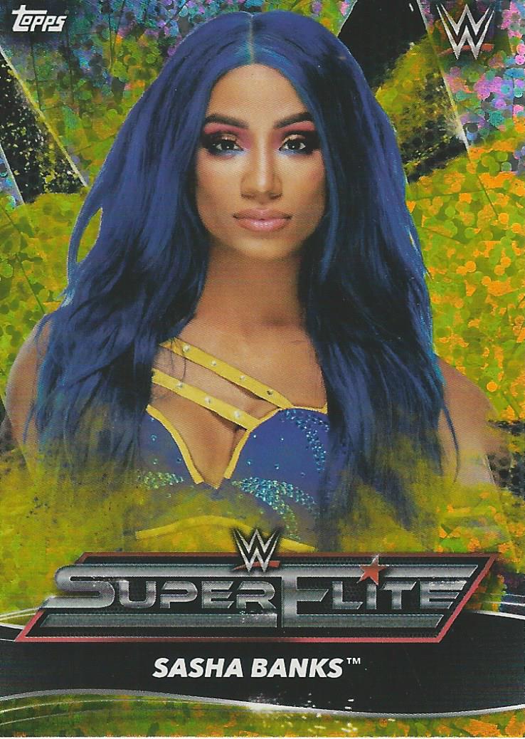 Topps WWE Superstars 2021 Trading Cards Sasha Banks SE13 Yellow