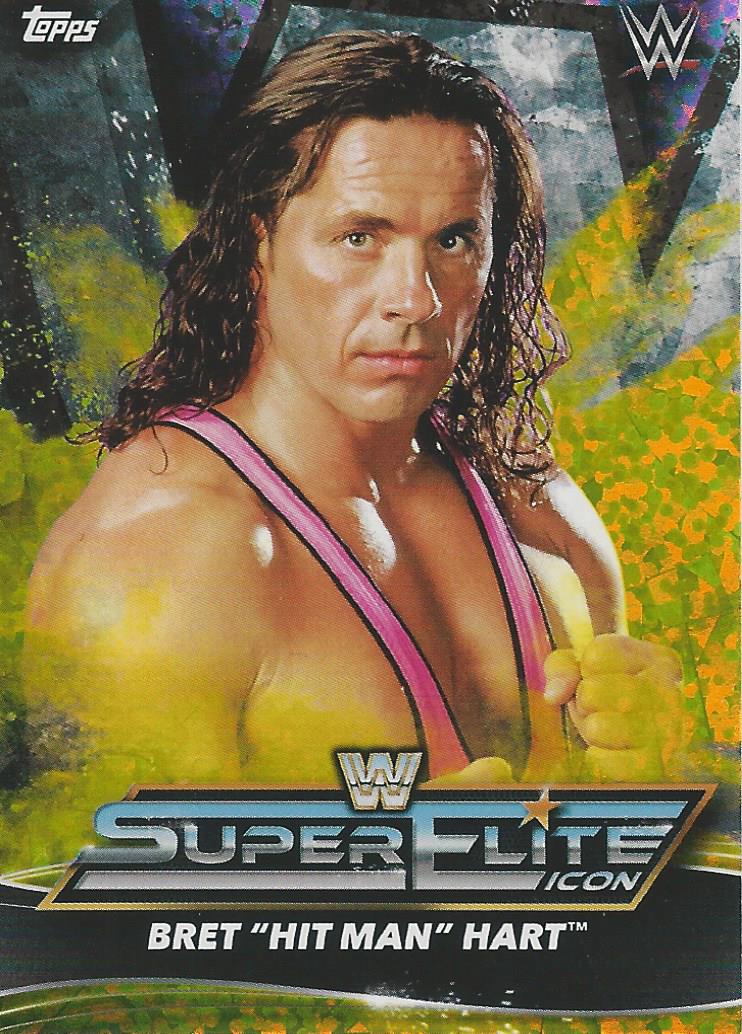 Topps WWE Superstars 2021 Trading Cards Bret Hart IC2 Yellow