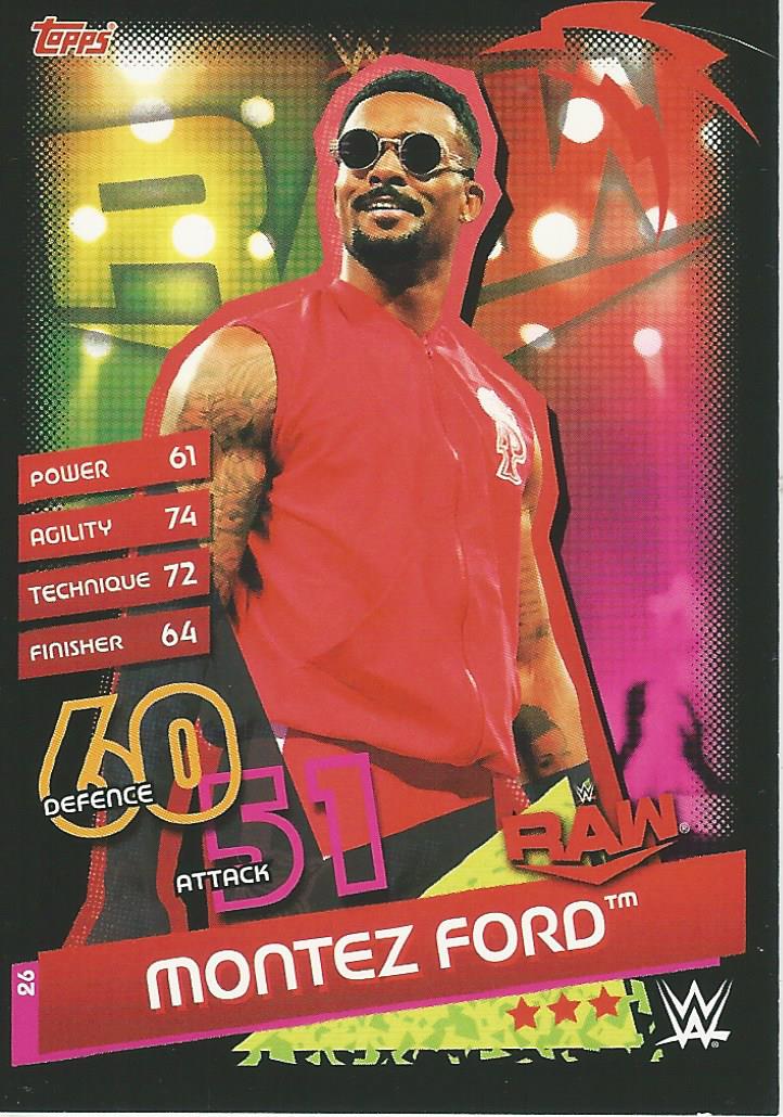 WWE Topps Slam Attax Reloaded 2020 Trading Card Montez Ford No.26