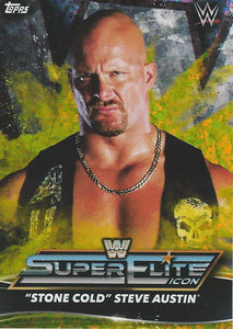 Topps WWE Superstars 2021 Trading Cards Stone Cold Steve Austin IC6 Yellow