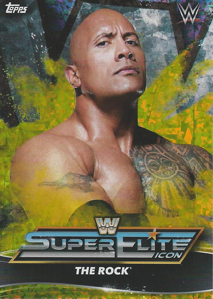 Topps WWE Superstars 2021 Trading Cards The Rock IC7 Yellow