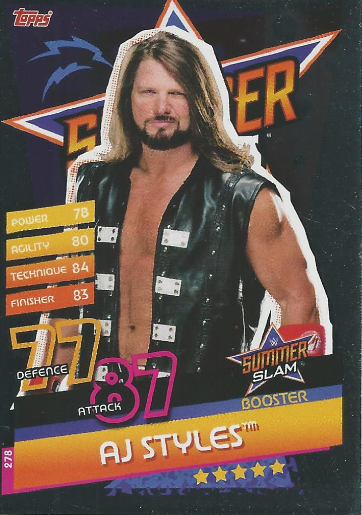 WWE Topps Slam Attax Reloaded 2020 Trading Card AJ Styles No.278