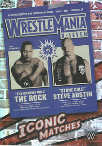 Topps WWE Superstars 2021 Trading Cards Stone Cold Steve Austin vs The Rock MA7