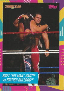 WWE Topps Best of British 2021 Trading Card Bret Hitman Hart vs British Bulldog