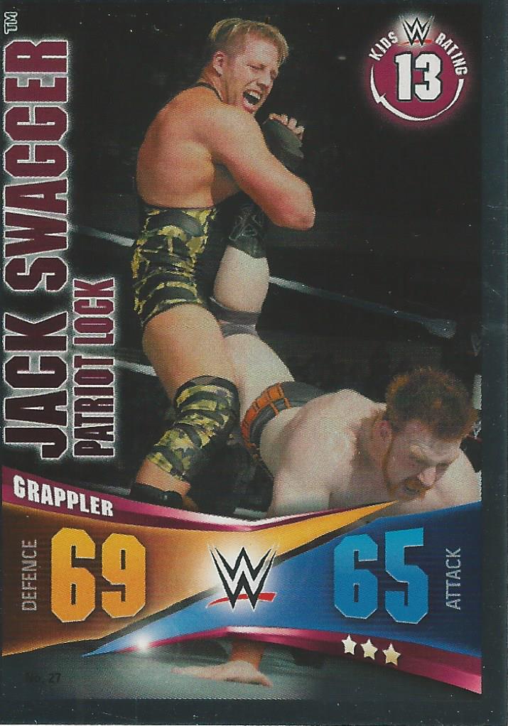 WWE Topps Slam Attax Rivals 2014 Trading Card Jack Swagger No.27