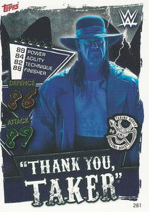 WWE Topps Slam Attax 2021 Trading Card Undertaker No.281