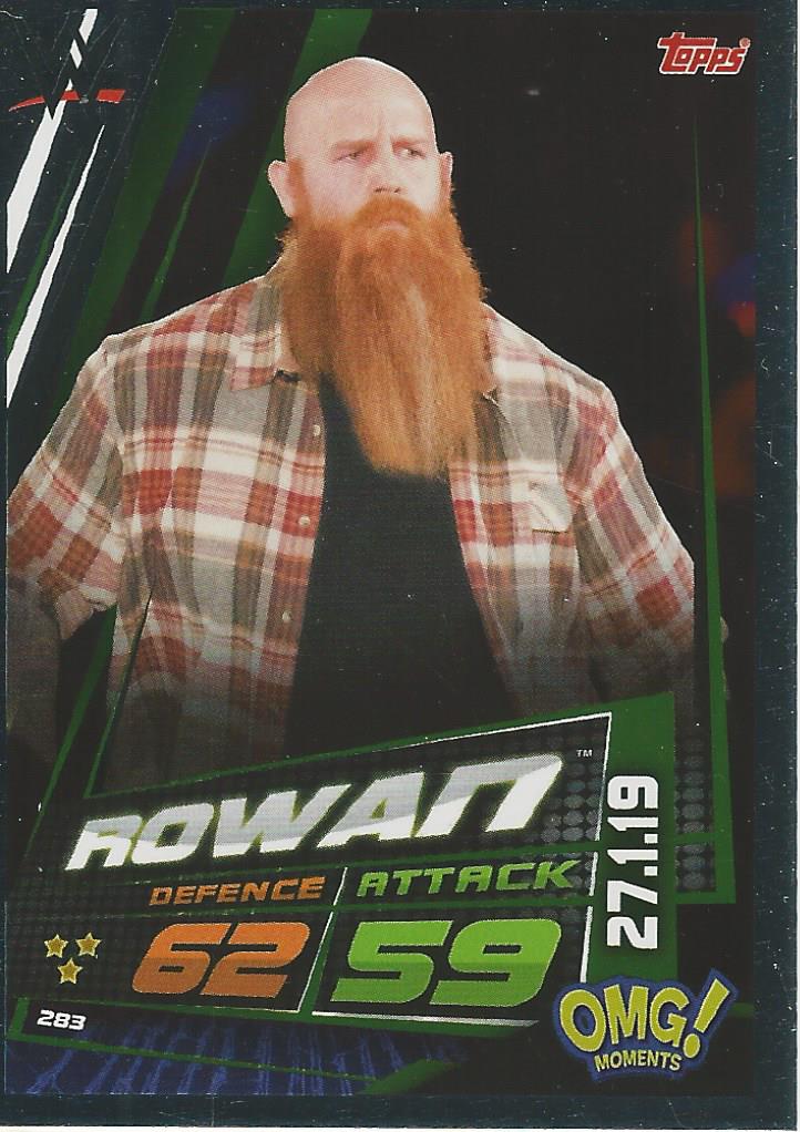 WWE Topps Slam Attax Universe 2019 Trading Card Rowan No.283