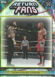 Topps WWE Superstars 2021 Trading Cards Roman Reigns vs Edge RF2