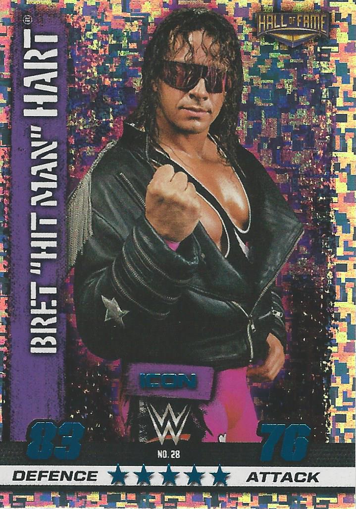 WWE Slam Attax 10th Edition Trading Card 2017 Hall of Fame Bret Hitman Hart No.28