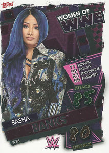 WWE Topps Slam Attax 2021 Trading Card Sasha Banks W28