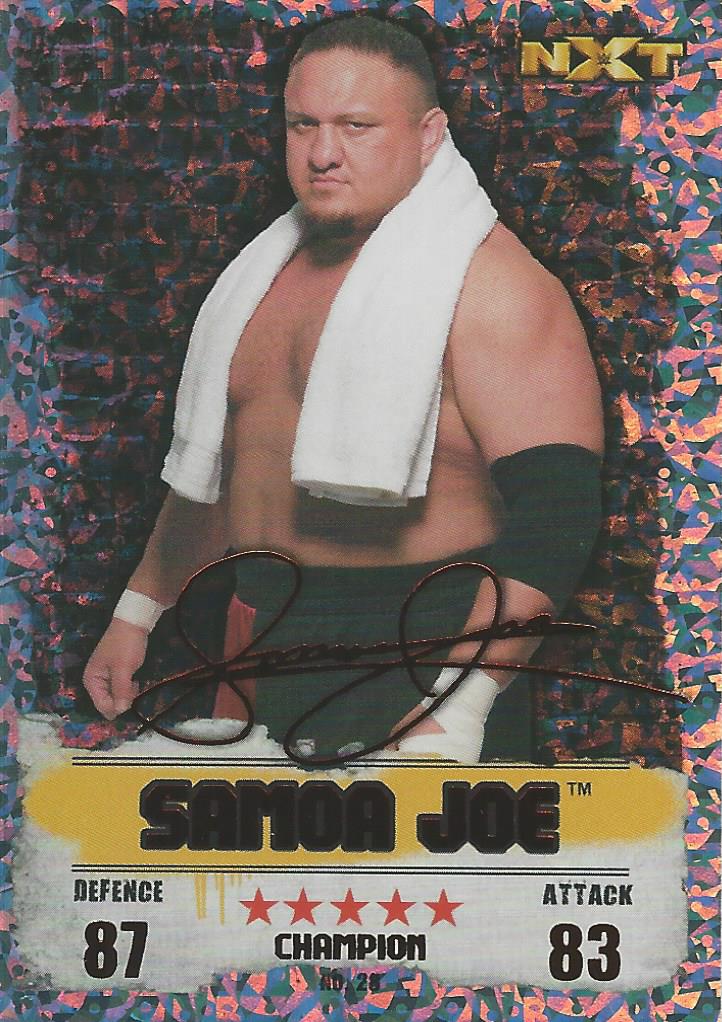 WWE Topps Slam Attax Takeover 2016 Trading Card Samoa Joe Red Champion No.28