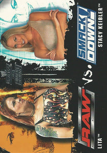 WWE Fleer Raw vs Smackdown Trading Cards 2002 Lita vs Stacy Keibler No.83