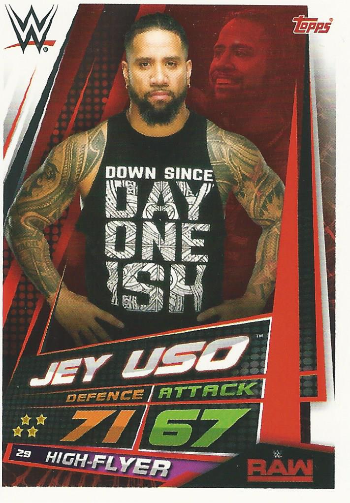 WWE Topps Slam Attax Universe 2019 Trading Card Jey Uso No.29