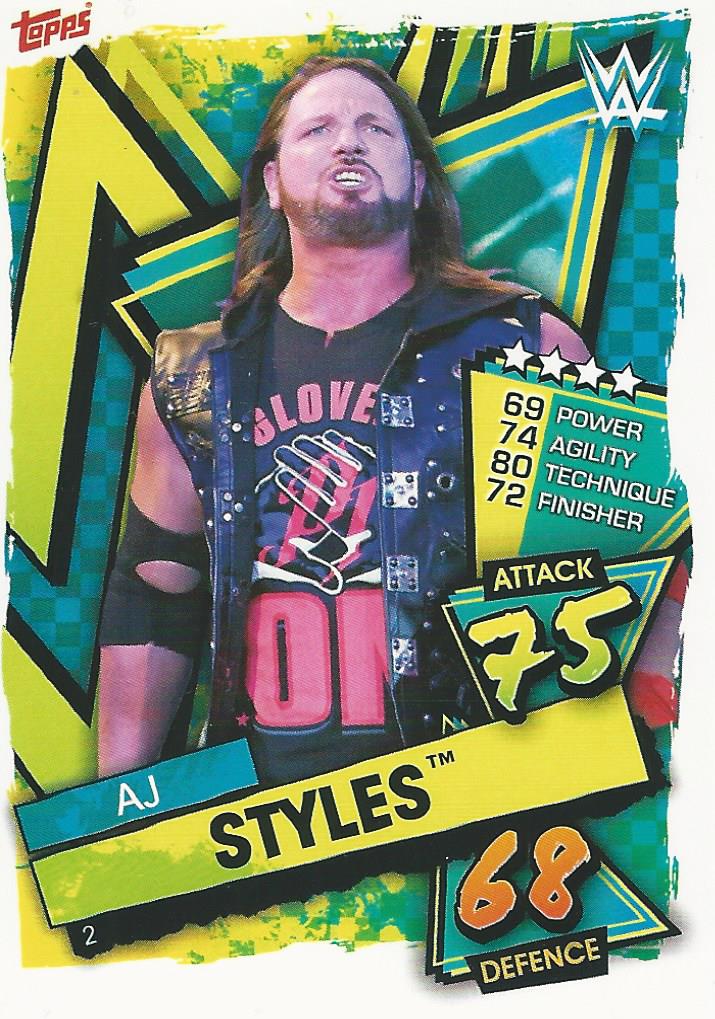 WWE Topps Slam Attax 2021 Trading Card AJ Styles No.2