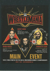 WWE Panini 2022 Sticker Collection Becky Lynch vs Ronda Rousey vs Charlotte Flair No.302