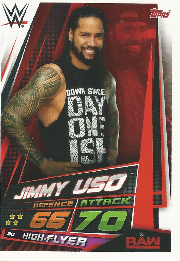 WWE Topps Slam Attax Universe 2019 Trading Card Jimmy Uso No.30