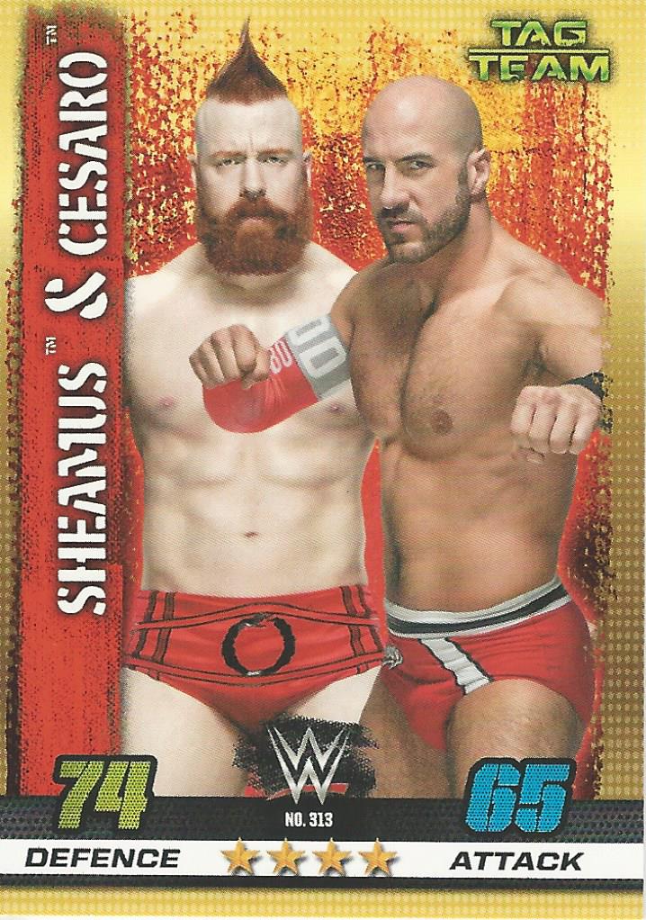 WWE Topps Slam Attax 10th Edition Trading Card 2017 Sheamus and Cesaro No.313